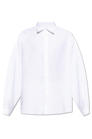 Tシャツ・カットソー BALENCIAGA FW25 White poplin shirt (830980TRM28 9000) Curved Logo t-shirt BALENCIAGA | Blondie Shop